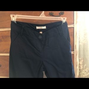 Loft Navy summer linen pants- sz 0 Julie fit